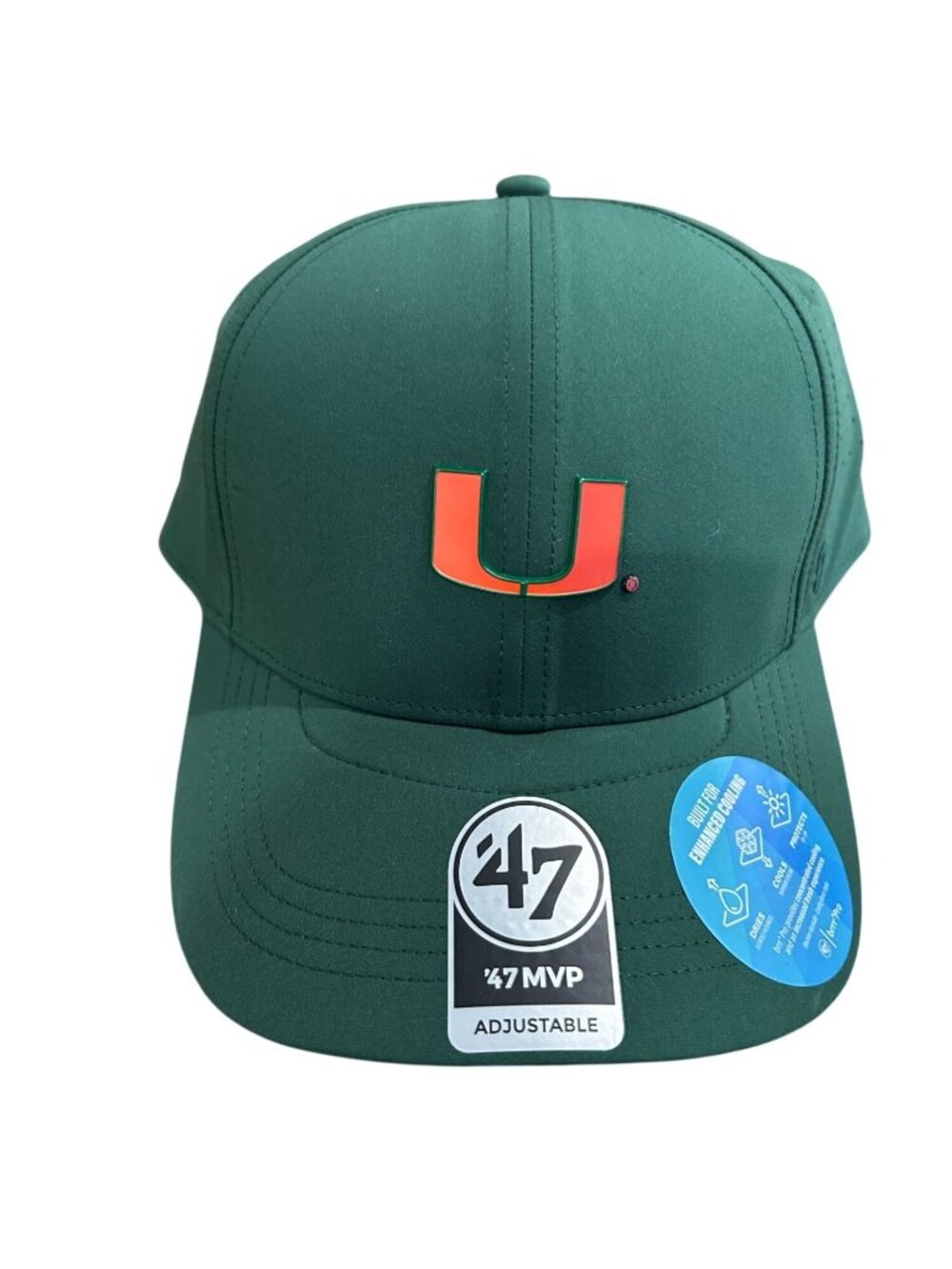 NWT University Of Miami Green Adjustable 47 MVP Hat, MSRP